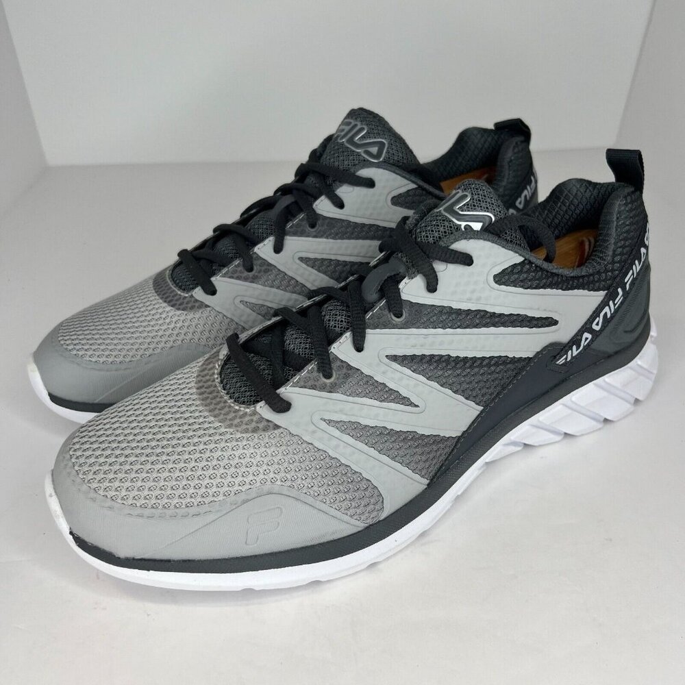Fila Mens 1RM01405-063 Gray Memory Crytostride Low Top Size 12 Running Shoes